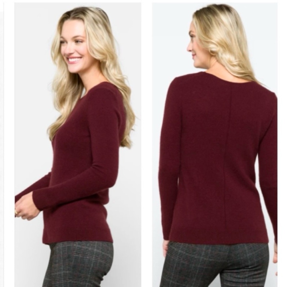 41 Hawthorn 100% Cashmere Burgundy Crewneck Sweater Size Medium